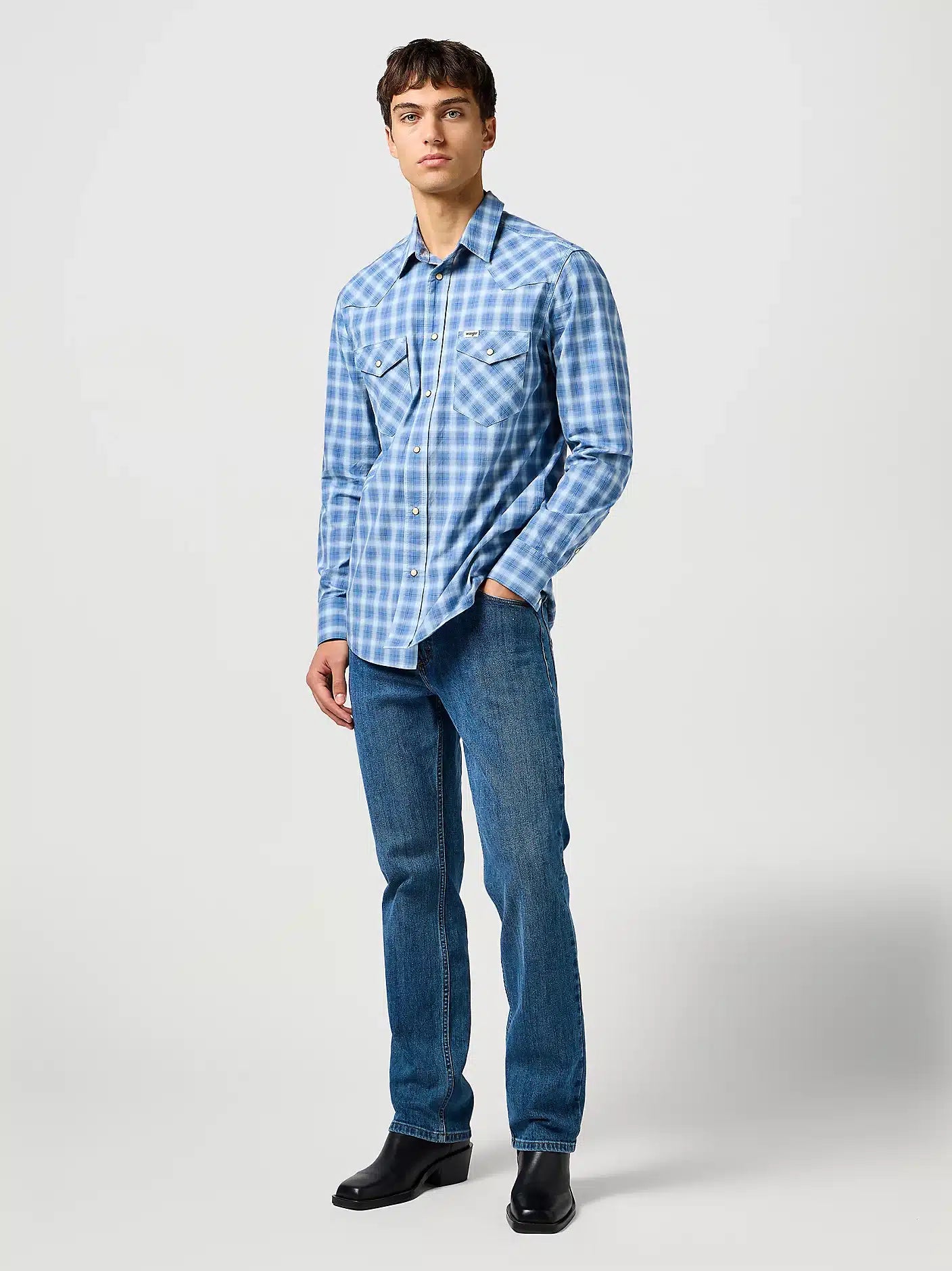 Chemise Homme Carreaux Western - Manches Longues, Boutons-pression, Coupe Regular Fit - 13