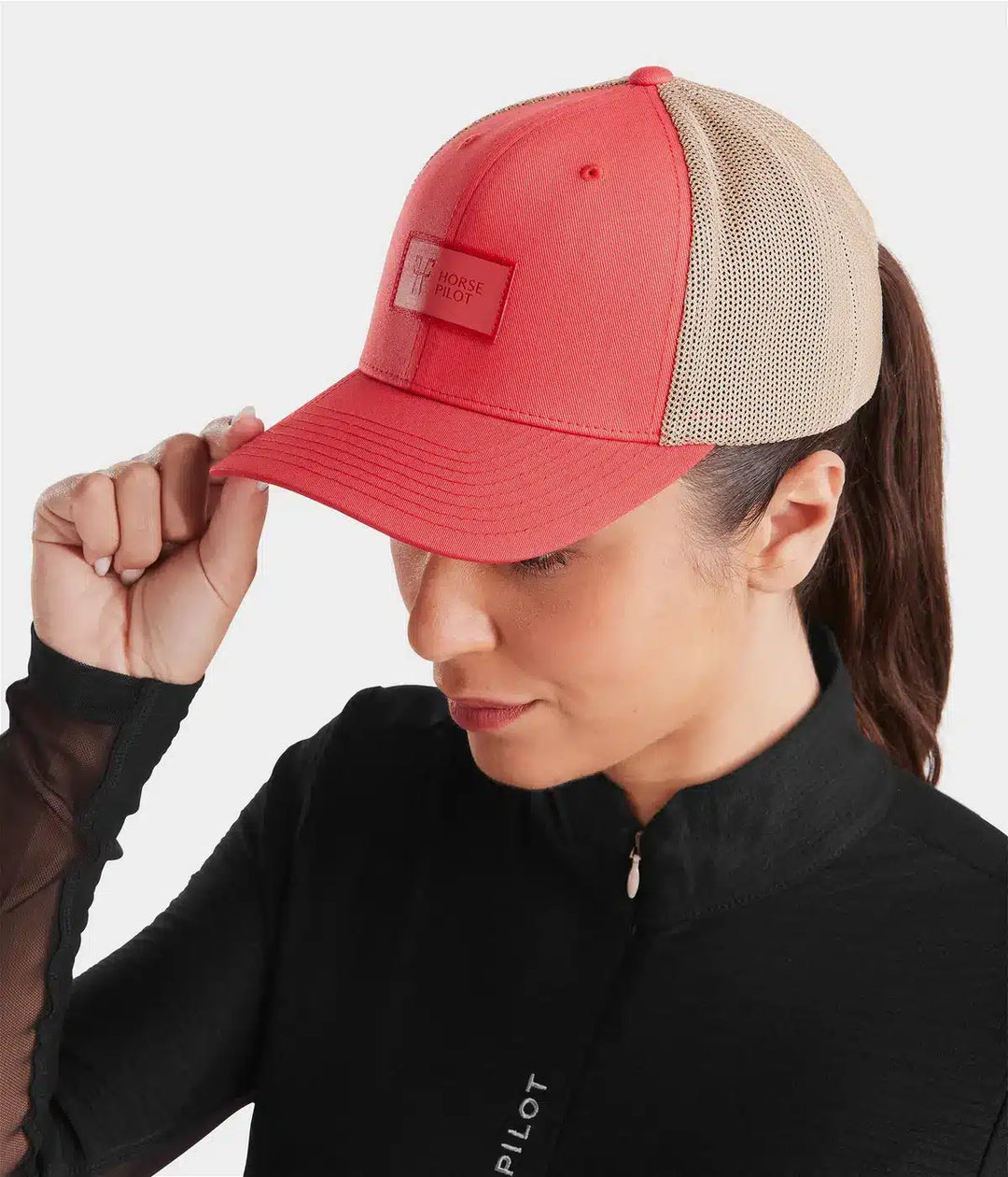 Casquette Trucker rose corail Horse Pilot