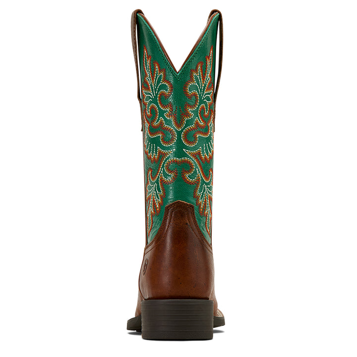 Bottes Western femme Round Up StretchFit Wide Square Toe Arizona Brownaged Jade