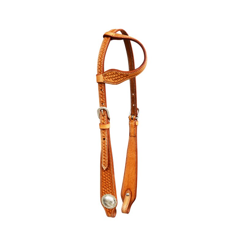 Bride une oreille motifs Basket avec concho