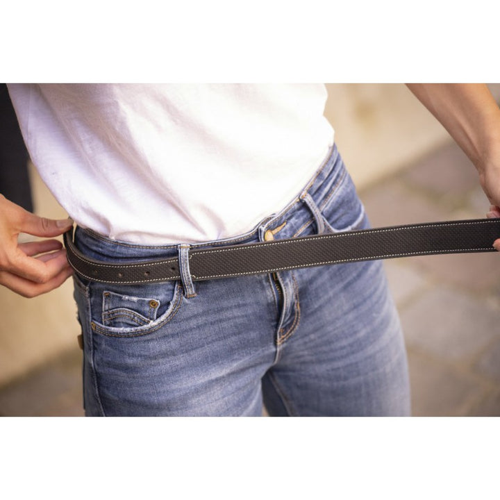 Ceinture PENELOPE "signature" cuir perforé