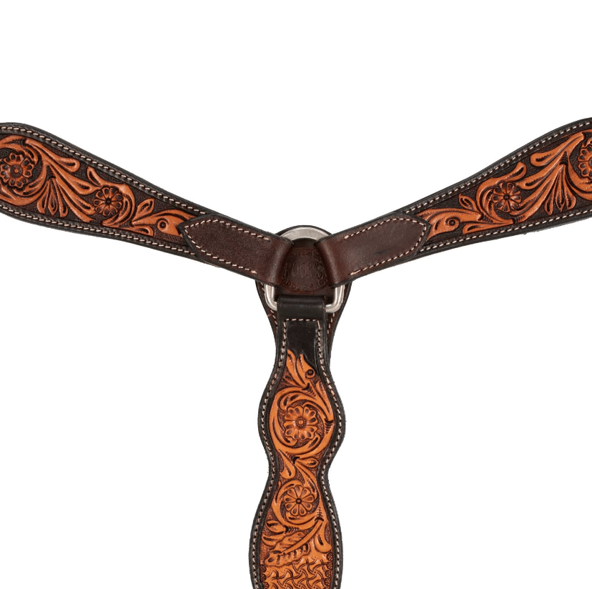 Collier de chasse selle western Flowers Bi-colors