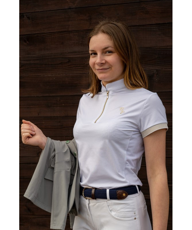 Polo de concours fille manches courtes ANDRIA Blanc - Flag & Cup