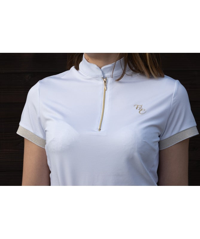 Polo de concours fille manches courtes ANDRIA Blanc - Flag & Cup