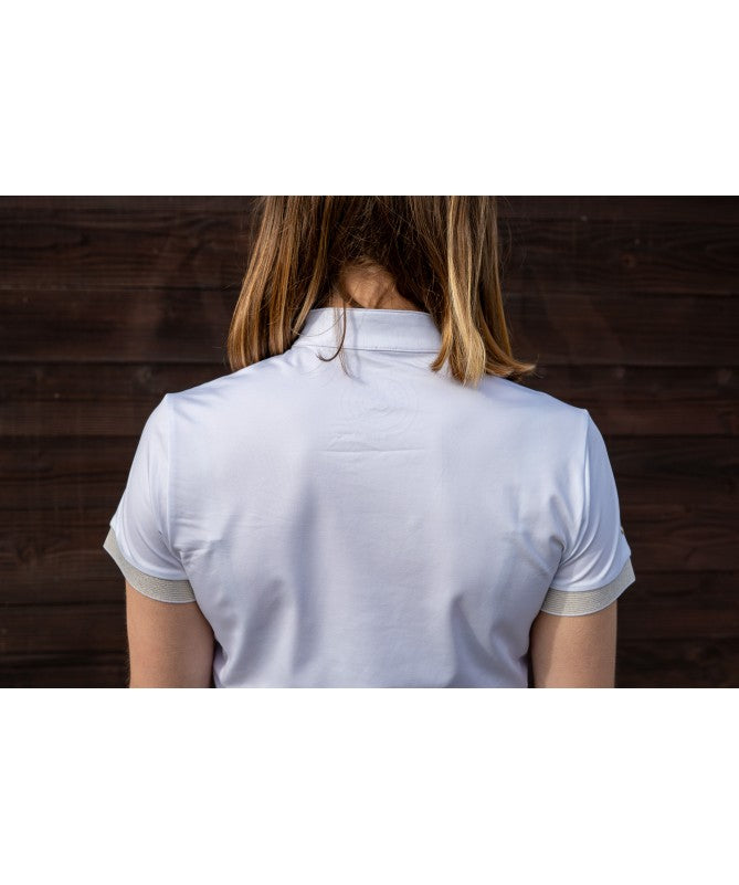 Polo de concours fille manches courtes ANDRIA Blanc - Flag & Cup