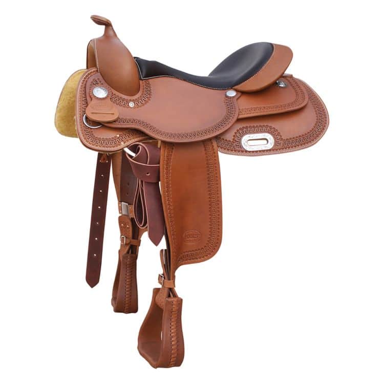 A&M Reitsport Austin ECO Selle western en cuir de buffle de haute qualité Taille : 17 A&M Reitsport Austin ECO Selle western en cuir de buffle de haute qualité Taille : 17