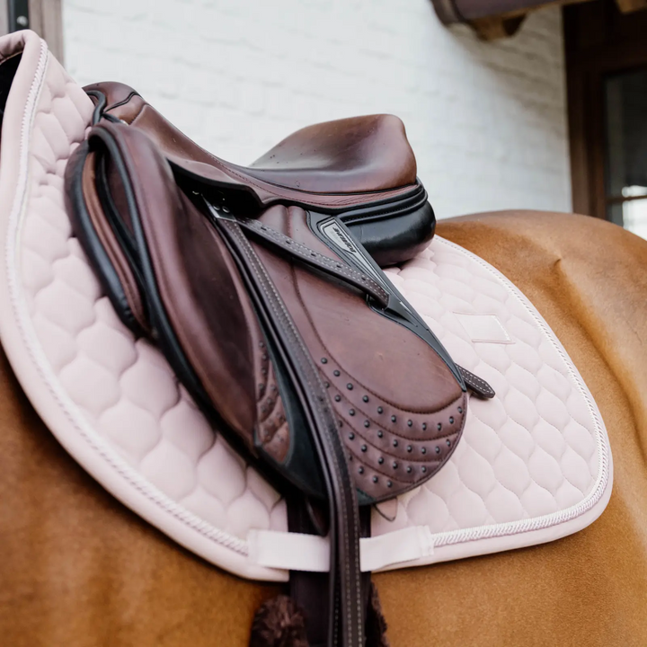 Tapis de Selle Onion Quilt Logo Caoutchouc Jumping Vieux Rose - Kentucky