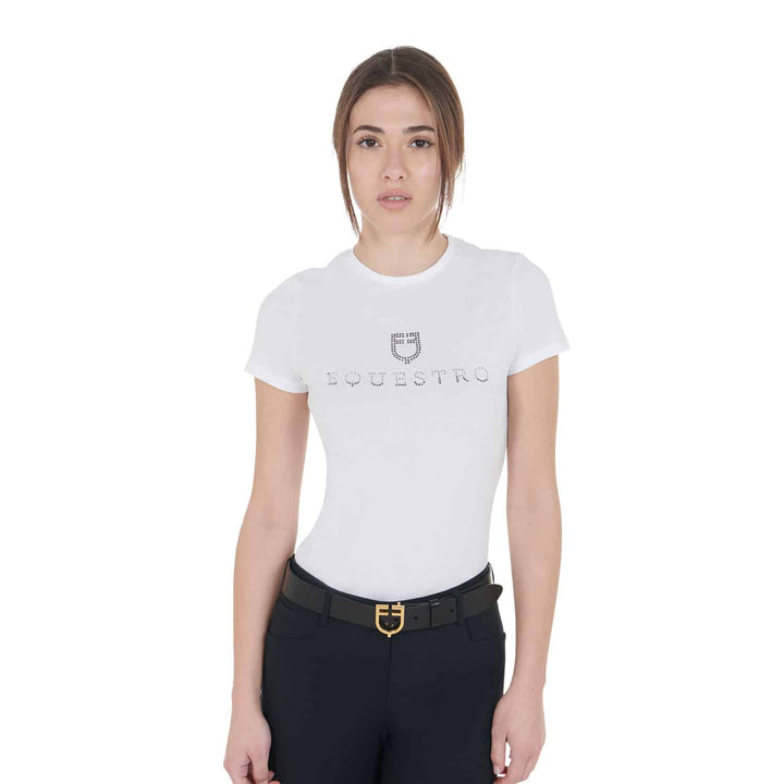 T-Shirt femme Equestro Rhinestone
