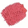 gant de pansage avec des poils en microfibres hkm couleur rose