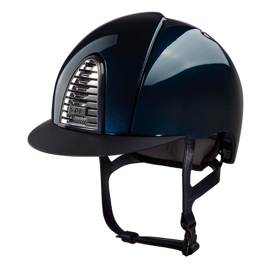 casque d'équitation Kep modèle cromo 2.0 shine bleu visière standard