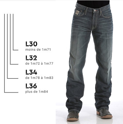 guide des tailles longueur jeans us 