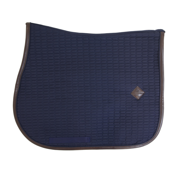 Tapis cheval selle contour cuir Kentucky marine