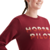 sweat shirt équitation femme horse pilot team rouge