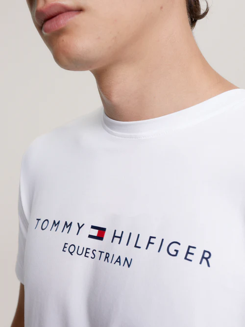 tee-shirt équitation tommy hilfiger homme blanc modèle williamsburg