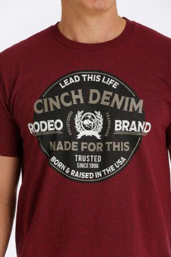tee-shirt équitation western Cinch homme bordeaux