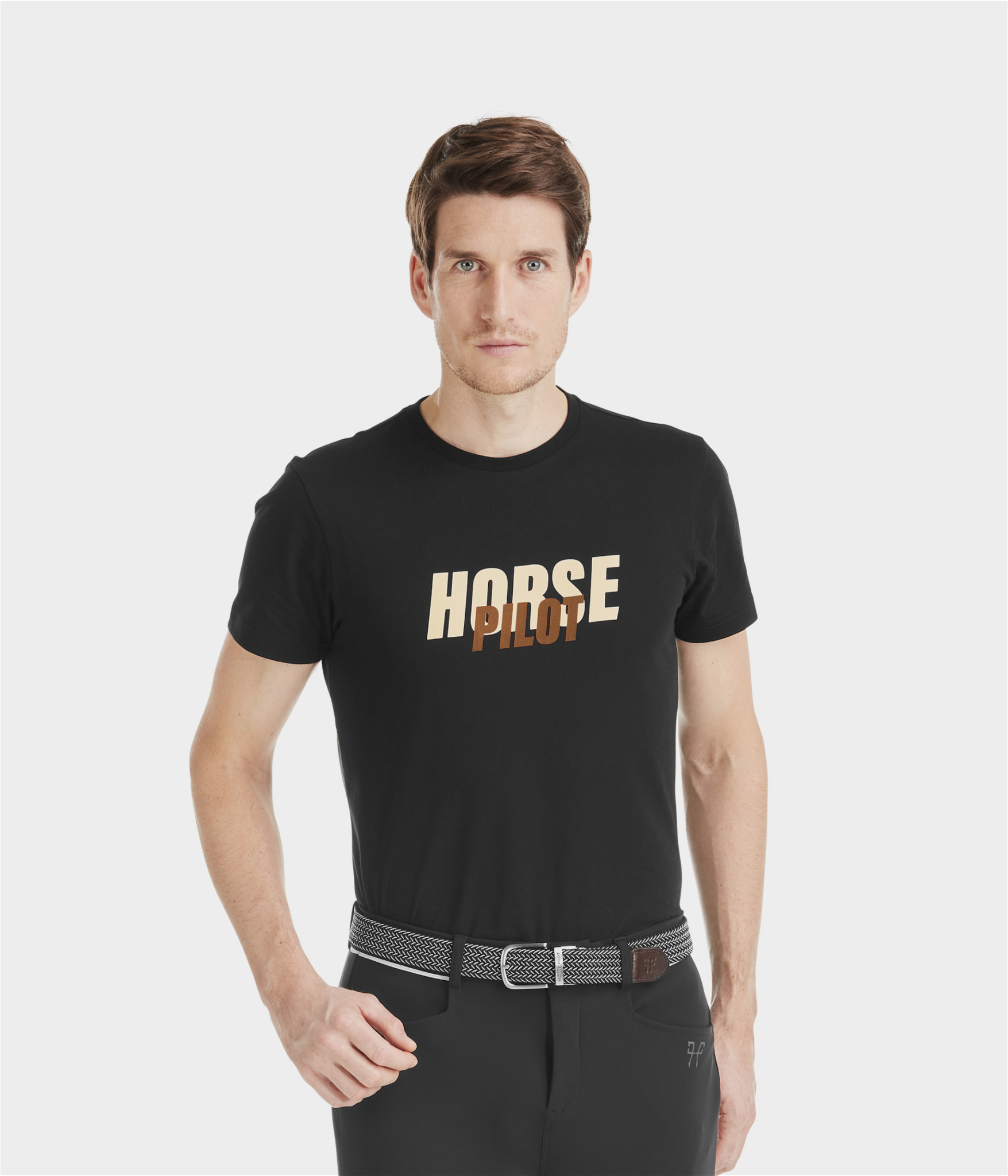tee-shirt d'équitation pour homme de marque horse pilot modèle team noir