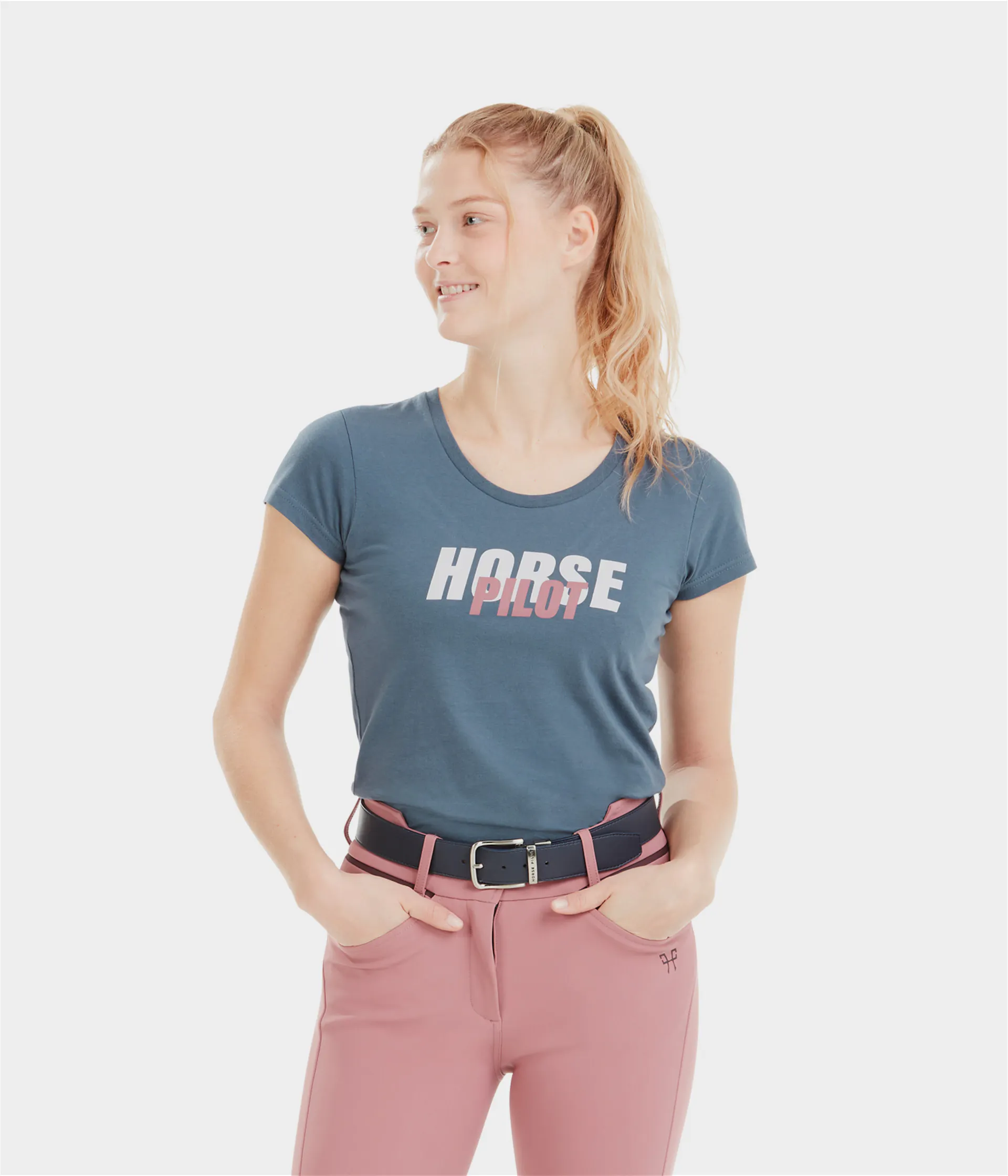 tee-shirt équitation femme horse pilot team couleur indigo