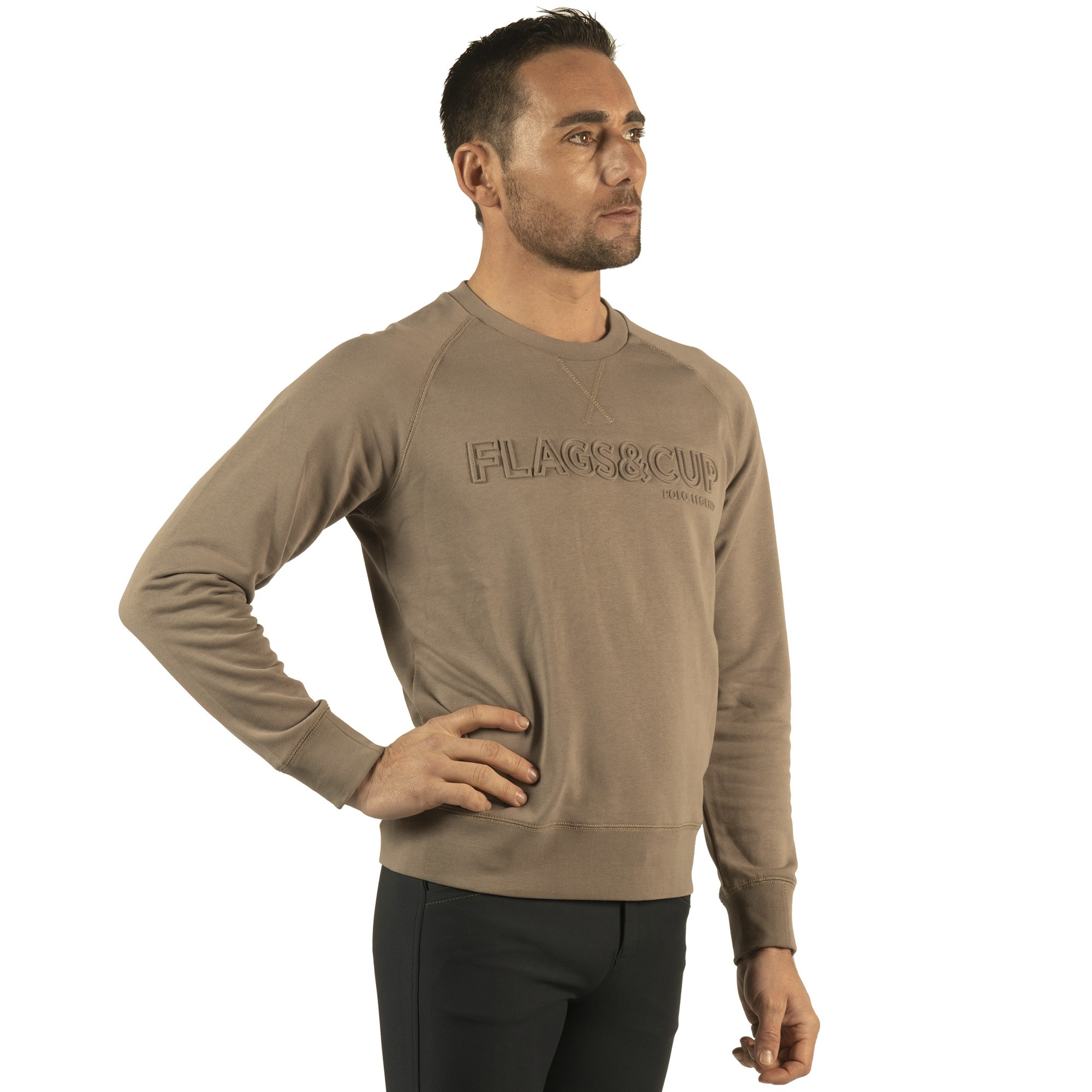 sweat cavalier pour l'équitation homme flags and cup tetovo taupe