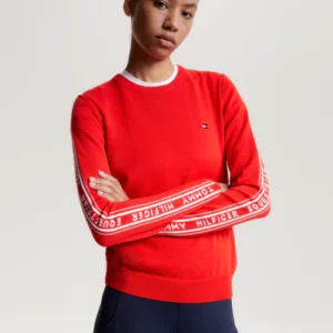 sweat-pull-tommy-hilfiger-equestrian-seattle-jacquard-rouge-femme