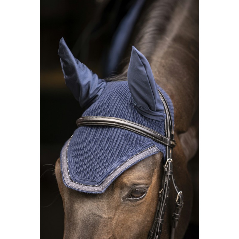 bonnet chasse mouche anti mouche de marque lami-cell pour cheval équitation randonnée concours galaxy marine