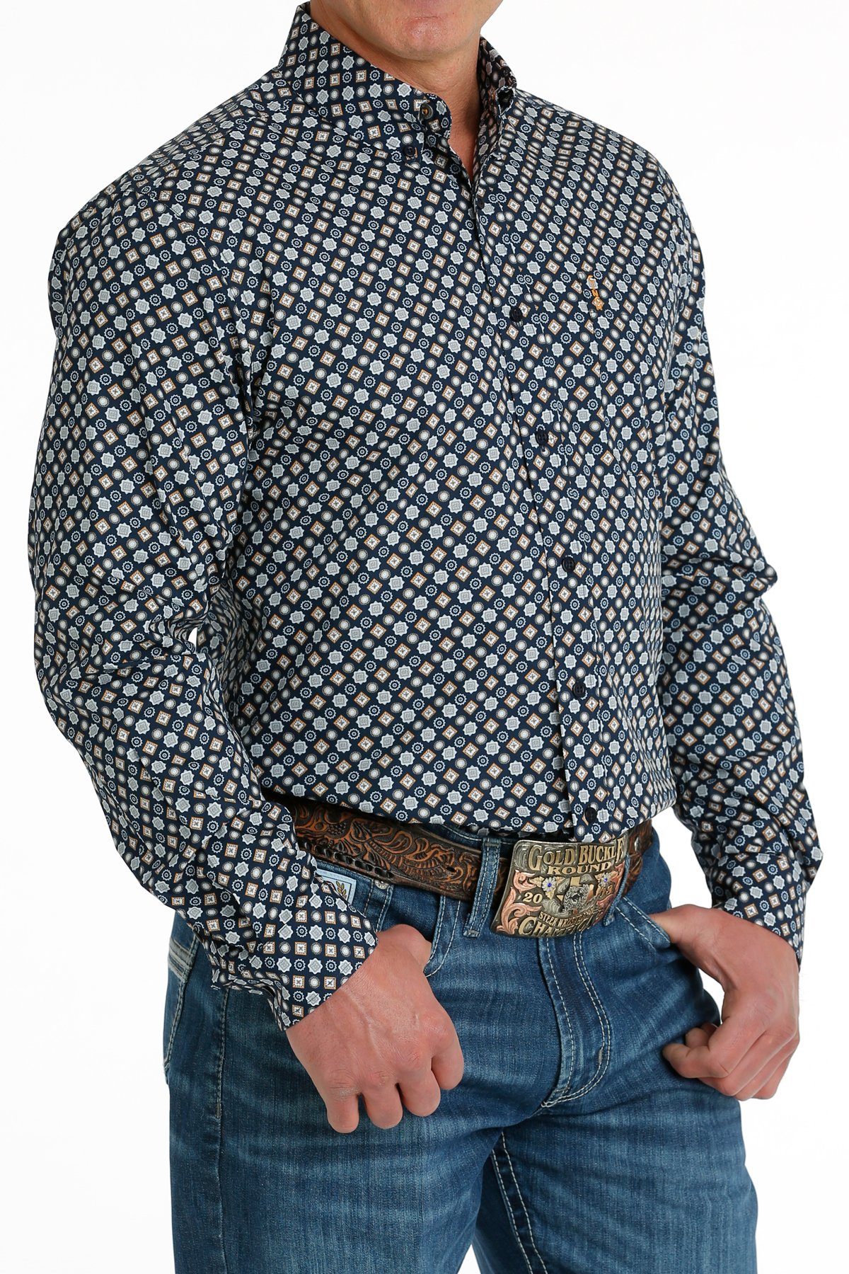 chemise-equitation-western-homme-cinch-a-motif-marine-3