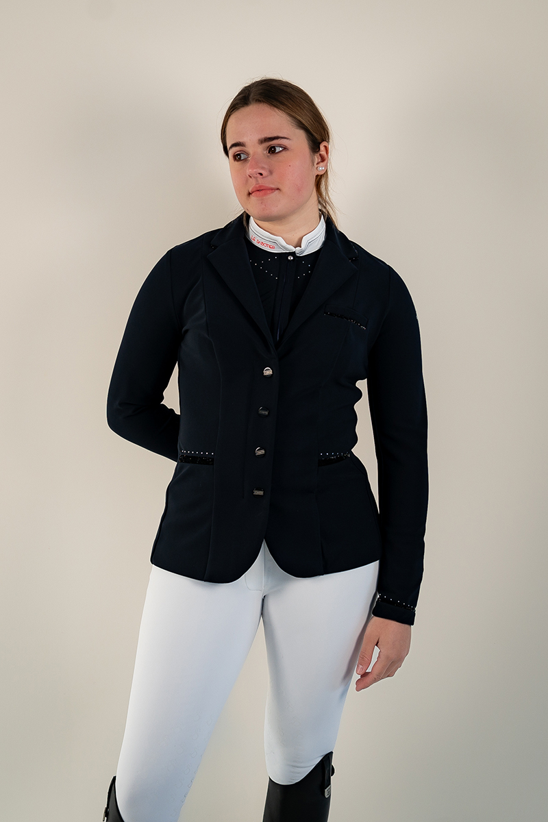 veste de concours équitation femme le sabotier romy bleu nuit