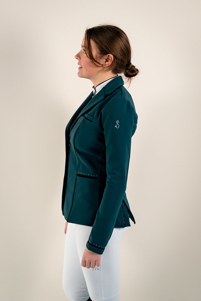 veste de concours équitation femme le sabotier romy vert sapin