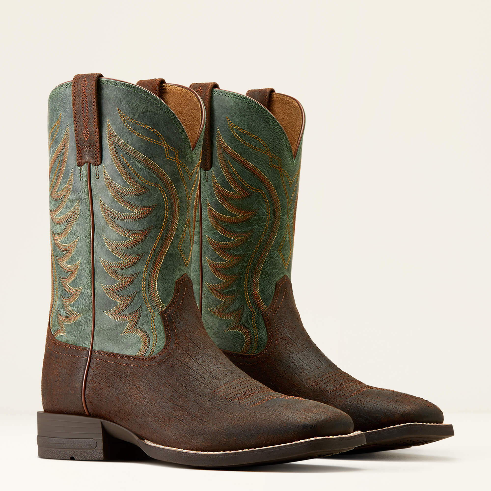 bottes santiags équitation western ariat marron homme modèle amos