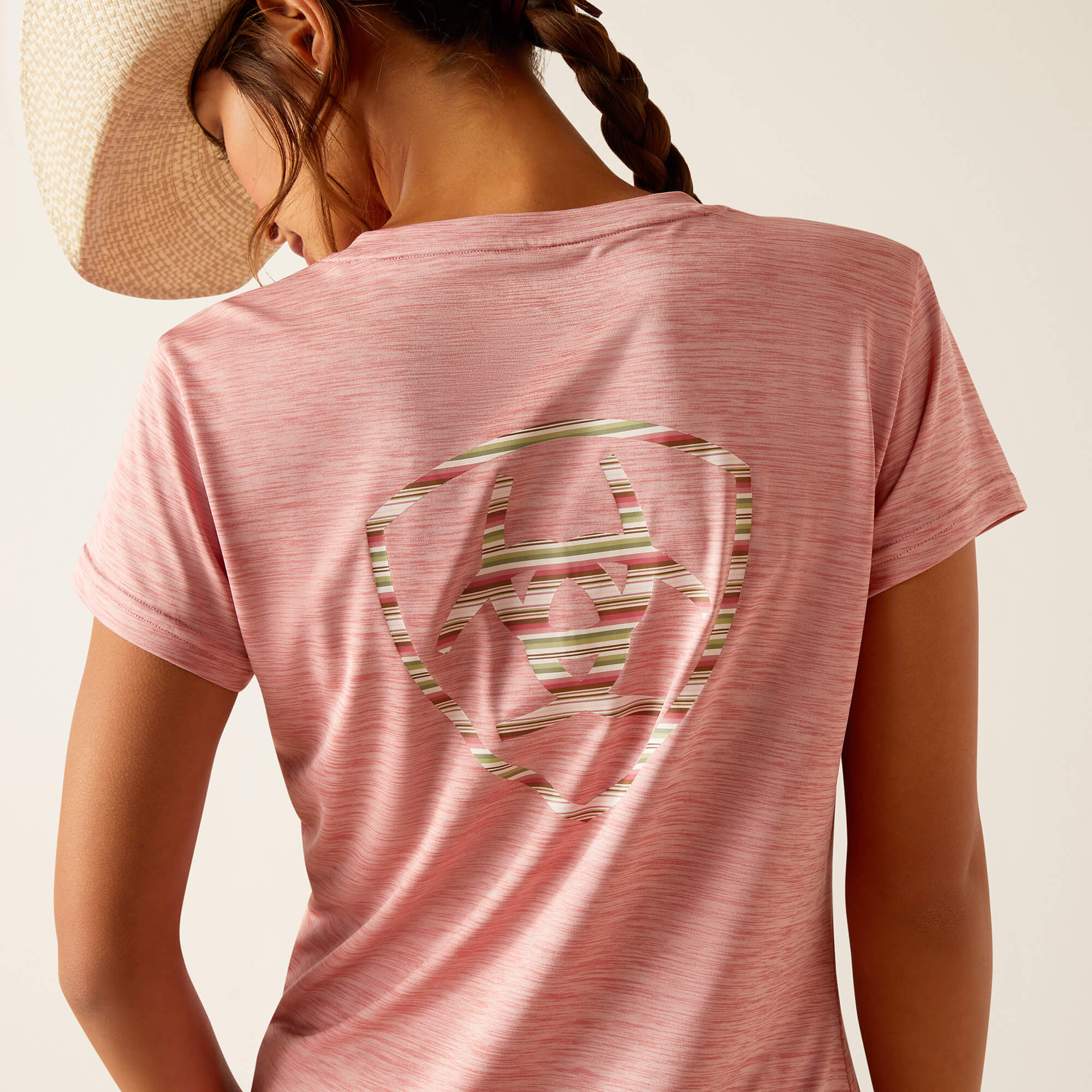tee-shirt equitation western femme ariat laguna rose