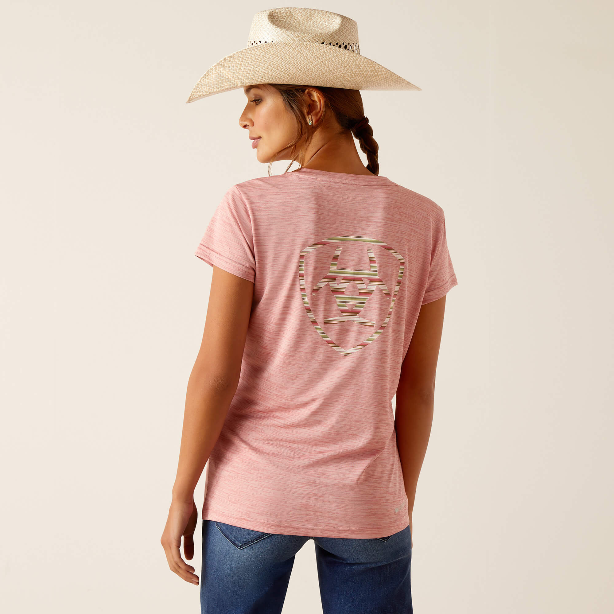 tee-shirt equitation western femme ariat laguna rose
