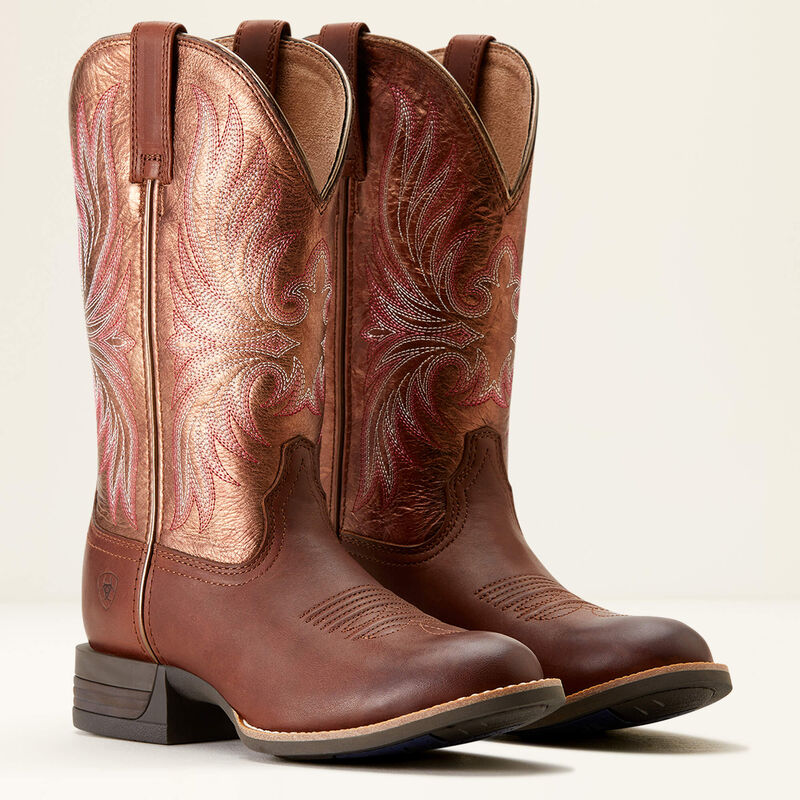 bottes pour l'équitation western femme de marque ariat modèle ranahan couleur marron