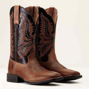 bottes pour l'équitation western homme de marque ariat modèle ariat brush creek couleur marron