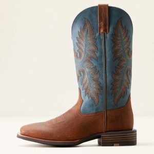 bottes western homme ariat brush hudson marron-2