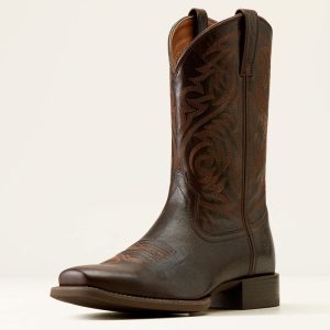 bottes western homme ariat herdsman marron fonce