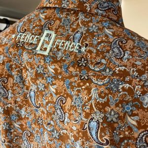 chemise homme fence2fence westecoast à motif cyan et caramel