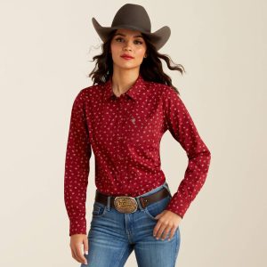 chemise-western-femme ariat-kirby-rouge-a-motif