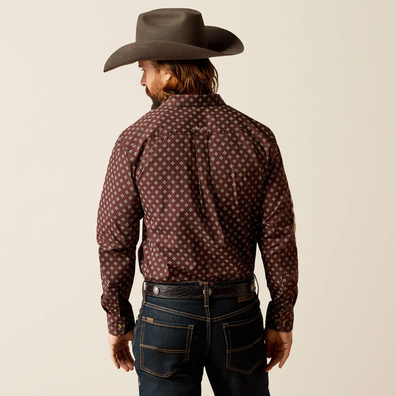 chemise équitation western homme ariat team de couleur marron