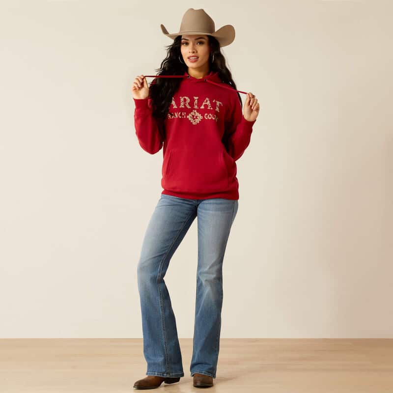 sweat ariat ranch goods femme couleur rouge